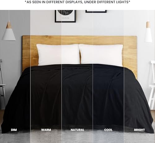 Utopia Bedding 100% Cotton Thermal Blanket Black Twin, 90x72 Inches - Image 6