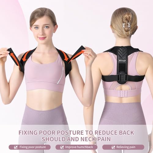 Alsoay Posture Corrector for Women and Men, Back Brace Adjustable Upper Posture Support, Back Support, Comfortable Back Straightener Support for Clavicle Support, and Providing Pain Relief from Neck - Image 5