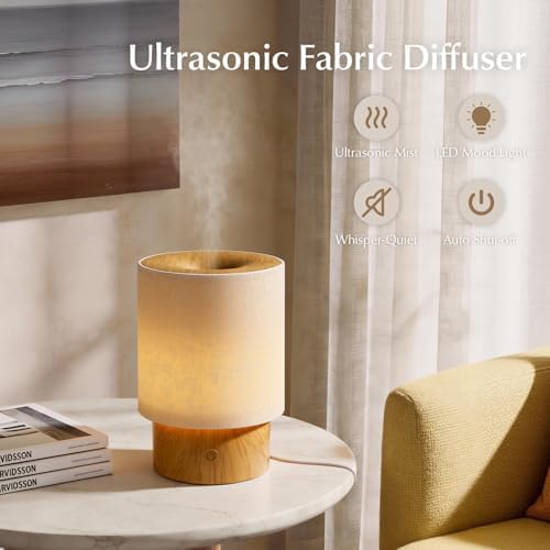 ARVIDSSON Essential Oil Diffuser with Fabric Cover, 100ml Aromatherapy Diffuser for Home, Ultrasonic Diffuser with Night Lamp and Auto Shut-Off, Scent Oil Diffusers for Bedroom - Image 5