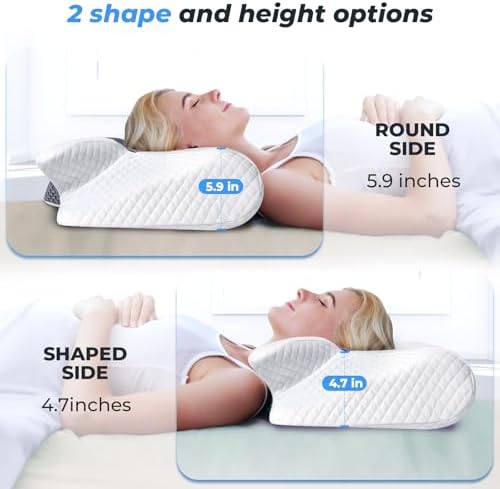 SAHEYER Cervical Neck Pillow, Ergonomic Memory Foam Pillow for Neck Pain Relief and Snoring, 2 in 1 Orthopedic Pillow for Side Sleeper, Back and Stomach Sleeper, Grey - Image 5