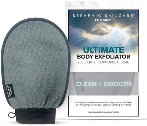 Ultimate Exfoliating Mitt for Body Exfoliating Glove, Body Scrubber for Men by SeraphicSkincare