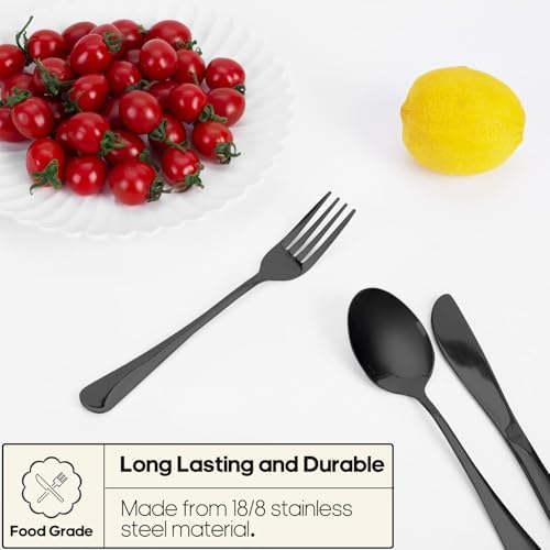 Quatish 5 Piece Travel Utensils with Case, Portable Cutlery Set, Black - Image 2