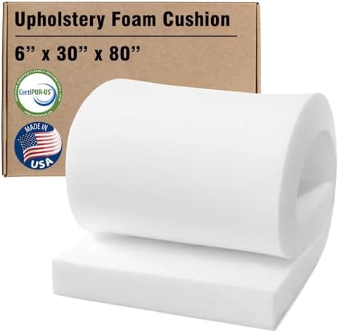 RaceCityFoam High Density Upholstery Foam (Semi Firm) 36 ILD - 6"x30"x80" by RaceCityFoam