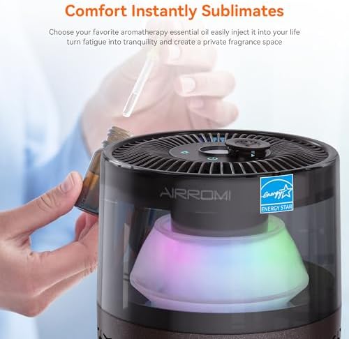 AIRROMI Pet Air Purifier for Home & Bedroom, HEPA Activated Carbon Filter, Removes Pet Dander & Odor, Allergies, Smoke, Hair, Night Light, Fragrance Sponge, Up to 658 ft², A2002 Tan - Image 6