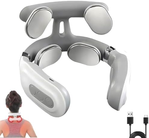 Ayland Vitality Magic Pro 2.0 Neck Massager, Portable Neck Relaxation Device, 4-Head Portable Neck Massage with 6 Vibration Modes & 15 Intensity Levels, Ergonomic Design Promote Muscle Relaxation by Unknown