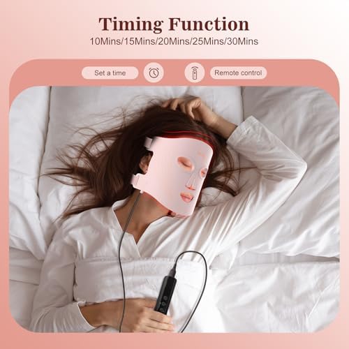 INTEO Red Light Therapy Mask for Face, 850nm NIR Glow Time LED Face Mask - Image 4