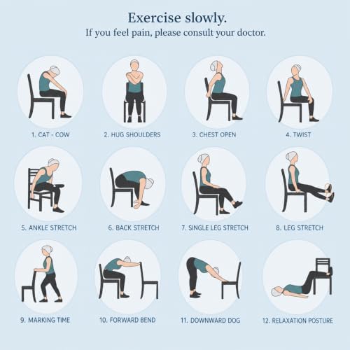 Chair Yoga Exercise Posters 4 Pack Seated Workout Charts for Seniors Beginners 8x10 Inch Fitness Guides for Flexibility Strength Physical Therapy Home Use (Green) - Image 7