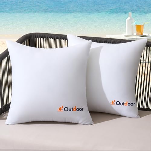 MIULEE Pack of 2 20x20 Inch Outdoor Waterproof Throw Pillow Inserts by MIULEE