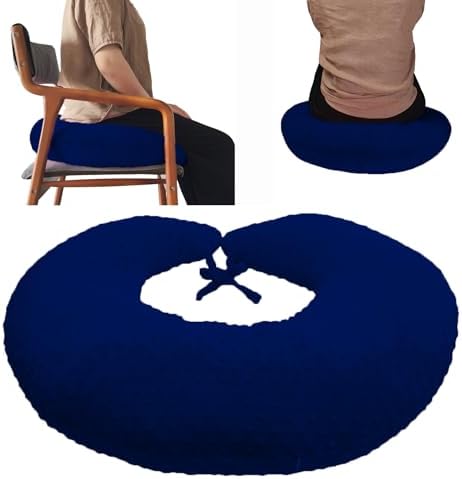 BBL Pillow After Surgery for Butt Sleeping, Brazilian Butt Lift Pillow Post Surgery Recovery for Sitting Sleeping Driving Donut Pillow for Woman Lumbar Back Cushion Seat Foam (Dark Blue) by coceyese