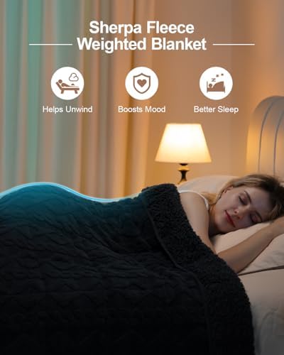 Ultra Soft Sherpa Weighted Blanket for Adults, 48"x72" 15lbs Heavy Blankets - Image 2