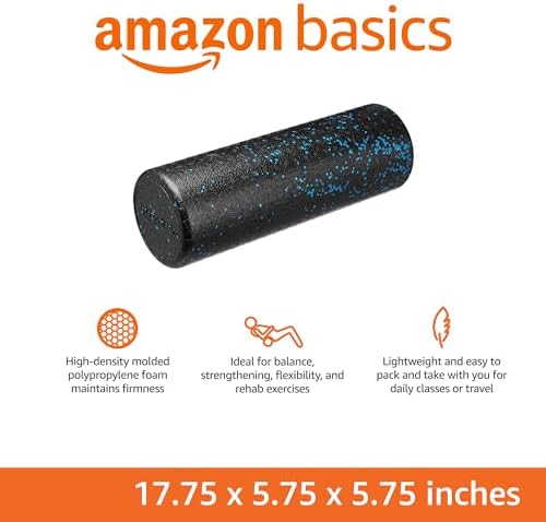 Amazon Basics High Density Foam Roller for Exercise and Recovery, 18 Inches, Blue Speckled (Pack of 6) - Image 2