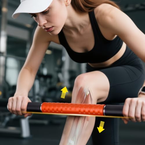 Muscle Roller Stick,17" Massage Roller for Muscle Deep Tissue Orange - Image 6