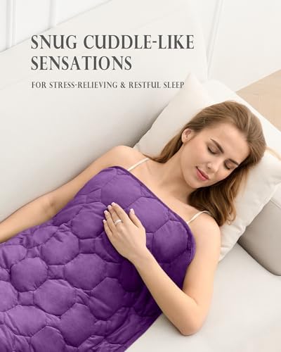 Cottonblue Small Weighted Lap Blanket 7lbs for Adults Teens 24"x29", Purple - Image 2