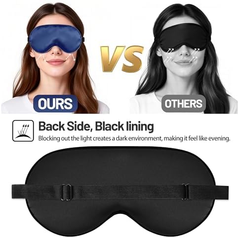 Silk Sleep Mask for Sleeping, Blackout Eye Mask with Adjustable Strap - Image 5