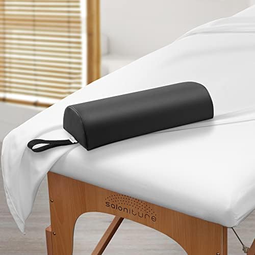 Saloniture Half Round Neck Massage Table Bolster Pillow Pad - 13 x 6 x 3 Inch - Black - Image 5