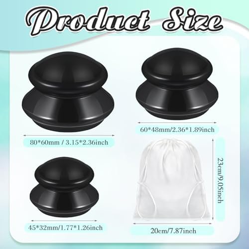 TrelaCo 6 Pcs Silicone Cupping Kit for Massage Therapy,Black - Image 2
