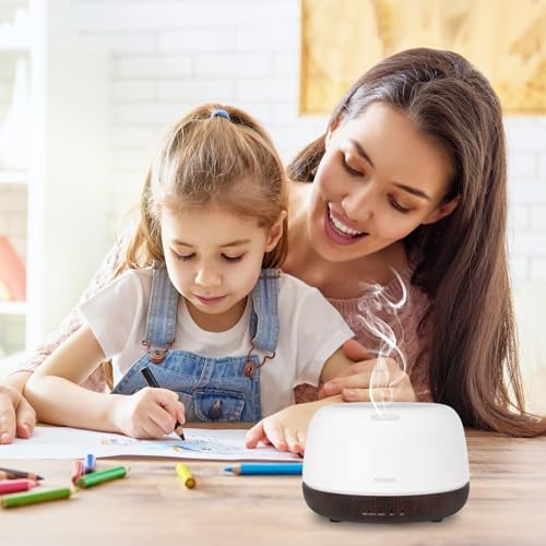 SEEDSEEL 300ML Essential Oil Diffuser, Small Aromatherapy Diffuser with Remote Control, 7-Color LED Light,4 Timer, Quiet,Auto-Off, Easy to Use,for Home,Bedroom,Office - Image 4