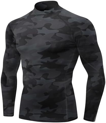 SPVISE Men's Compression Shirts Long Sleeve Mock Turtleneck Workout Tops by SPVISE