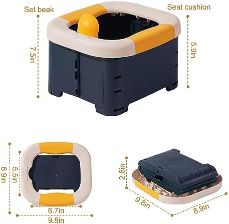 Toilet Bowls for Children Toddler Travel,Foldable Travel Potty for Boys Girls Emergency Toilets for Car,Outdoor,Camping and Indoor Seat with Storage Bag（Bean Paste Powder） - Image 5