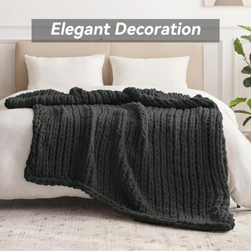 Negwoo Chunky Knit Throw Blanket, Knitted Throw Chenille Yarn, 40"*50" - Image 3
