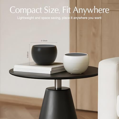 SALKING 2 Pack Flame Essential Oil Diffusers for Home, 150ml Fire Ultrasonic Diffusers for Essential Oils, Aromatherapy Diffuser with Auto-Off Function for Home, Office, Bedroom, Gift (White & Black) - Image 5