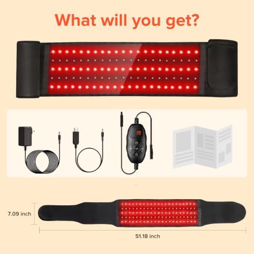 JJX Red Light Therapy Belt, 105 LEDs, 660nm Red & 850nm Near Infrared - Image 6