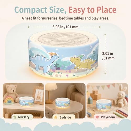 Kipcush White Noise Machine for Baby & Adults, Sleep Sound Machine with 30 Soothing Sounds, 8-Color Night Light, Memory Function, White Noise for Sleeping, Nursery, Office, Travel, Relaxation - Image 7