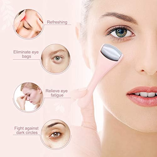 Ice Roller for Face and Eye 2 Pcs,Face Roller Skin Care for Puffiness,Migraine,Pain Relief,Eye Roller For Puffy Eyes Dark Circles,Stainless Steel Facial Roller (Pink) - Image 3