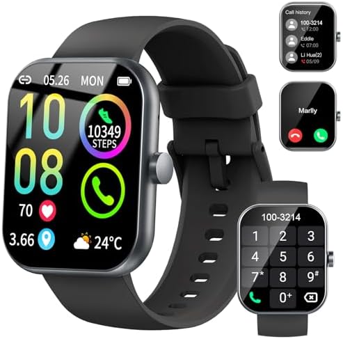 Jugeman Smart Watch for Men Women, 1.96" HD Smartatch(Answer/Make Calls), 113+ Sport Modes, Activity Fitness Tracker with Heart Rate/Sleep Monitor/Pedometer/Calories, IP68 Waterproof for Android iOS by Jugeman