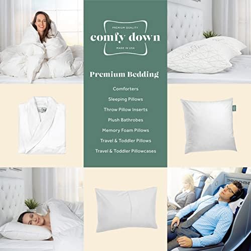ComfyDown 16x32 Throw Pillow Insert, Down & Feather Fill, 100% Cotton Cover, Made in USA – Premium Soft Lumbar Decorative Pillow Form Sham Stuffer for Bed, Sofa & Couch - Image 6