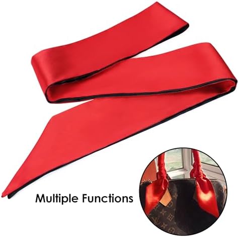 FRESHME 2pc Satin Sleep Mask - Lightweight Blindfold Eye Mask Cover for Women Men Couples Night Gift, Valentine's Day Gift Double Sides Dark Purple & Black+Red & Black 2pc Set - Image 6