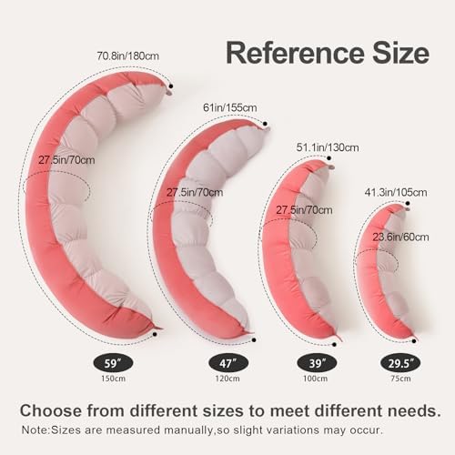 Peallow(Pat. Pend) – Long Round Body Pillow for Adults, Bolster Pillow for Sleeping, Soft and Supportive Pillow for Sleeping & Lumbar Support(Coral Peach,39") - Image 2