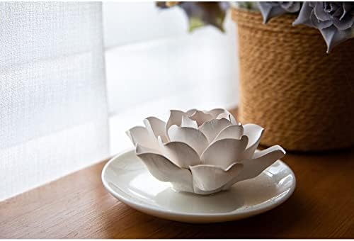 Essential Oil Passive Flower Diffuser -Lotus Flower Porcelain Aromatherapy Diffusers for Small Mini Room, Desk Decorative, Bathroom (Lotus) - Image 6