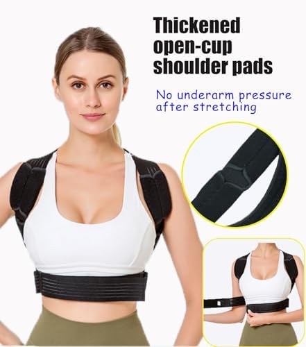 Posture Corrector for Women & Men Adjustable Lightweight Upper Back Brace Support Improve Posture Support Belt for Scoliosis Pain Relief From Shoulder Back Correct Hunchback (Black, Small) - Image 4