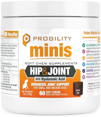Progility Mini Hip & Joint Glucosamine Supplement, Small to Medium Dogs by Nootie
