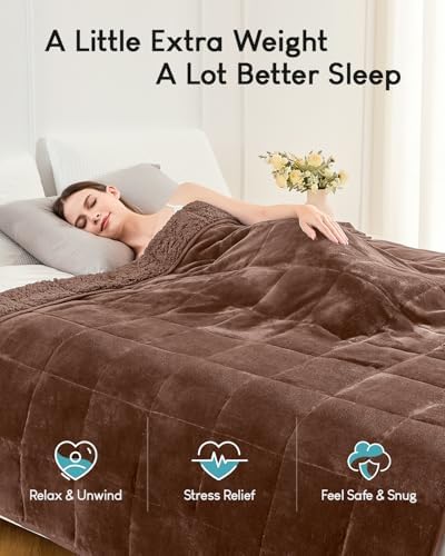 Cottonblue Fleece Weighted Blanket for Adults 15lbs Queen Size 60x80in Soft - Image 2