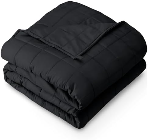 Bare Home Cotton Weighted Blanket (Black, 60"x80" 17lbs) by BareHome