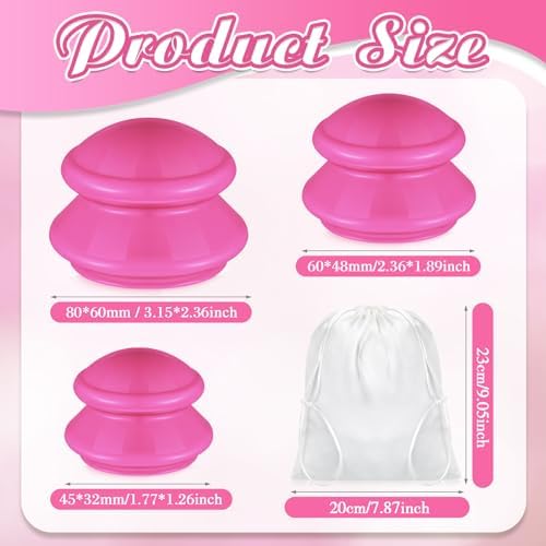 TrelaCo 6 Pcs Silicone Cupping Kit for Massage Therapy,Hot Pink - Image 2