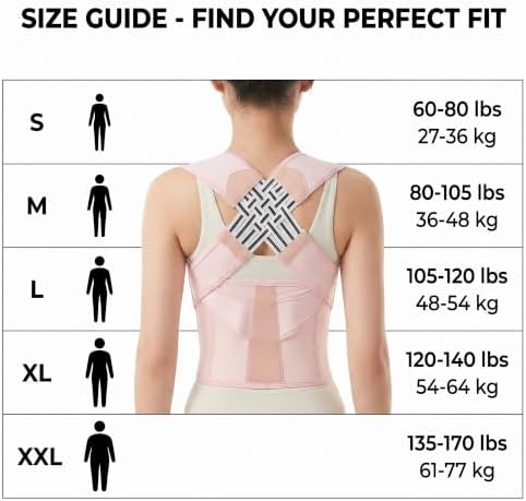 Transform Your Posture with the Back Brace Posture Corrector for Women - Adjustable Upper Support Brace for Neck, Shoulder & Back Straightener - Comfortable & Invisible for All-Day Wear! (Pink, Large) - Image 2