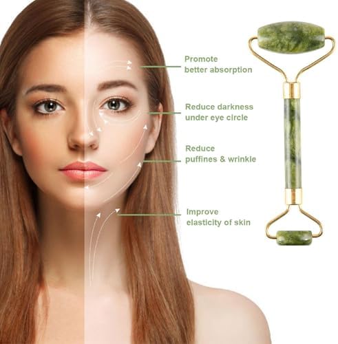 Cooling Natural Jade Face Roller & Gua Sha Tool - Image 6