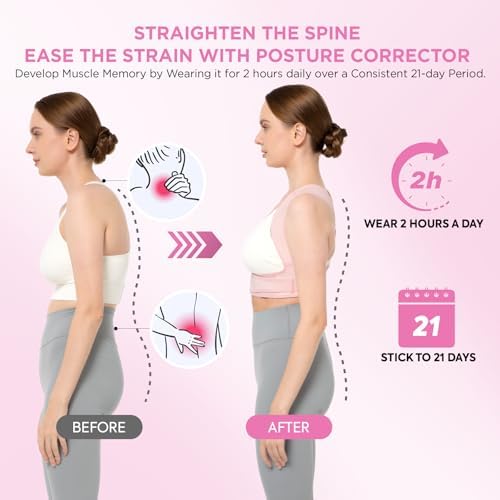 Vicorrect Posture Corrector for Women and Men, Adjustable Upper Back Brace for Clavicle Support and Providing Pain Relief from Neck, Shoulder, and Upper Back (S/M) - Image 2