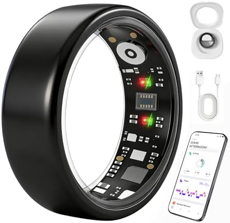 Smart Ring Gen 3 for Women Men, IP68 Waterproof Health Tracker Black,8 by AutrefoisElf