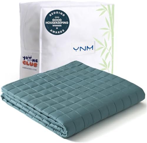 YnM King Size Cooling Weighted Blanket for Adults (88x104 Inches, 25 Pounds, Sea Grass), Perfect for Hot Sleepers with Cooling Rayon/Glass Beads, Heavy Bed Blanket for Couple on Queen or King Bed by YNM
