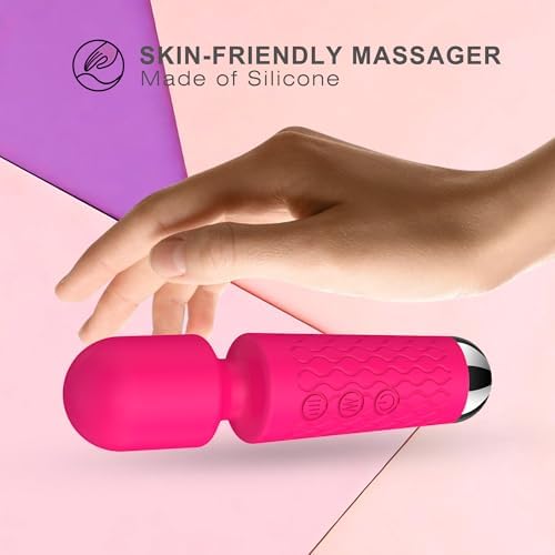 Handheld Cordless Mini Massager, Powerful Quiet with Waterproof, 20 Modes & 8 Speeds Vibration Wand for Back Neck Shoulders, Muscle Soreness Relief & Recovery (Red) - Image 2