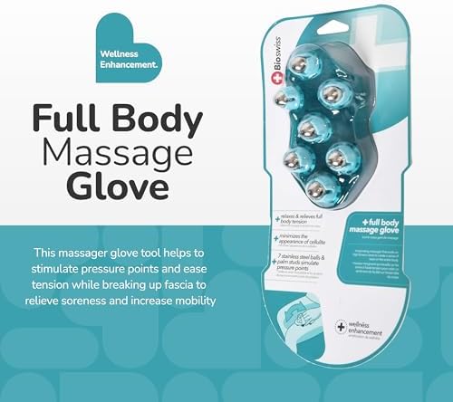 BioSwiss Massage Glove with Steel Roller Balls, Handheld Full Body Massager for Back, Neck, Shoulders, and Legs - Image 2