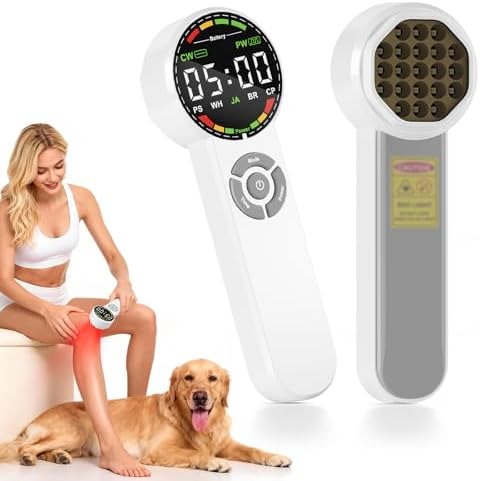 Handheld Red Light Therapy Device with Pulse Mode, 3 Wavelengths Infrared & Near Infrared Light Therapy for Body, Knee, Shoulder, Back, Joints & Muscles, 5 Core Modes, Safe for Humans and Pets by Unknown