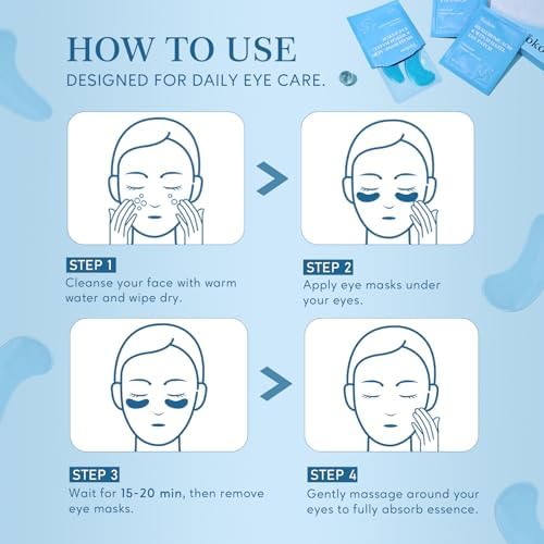 Yeokoe Under Eye Patches for Dark Circles,Puffy Eyes,20 Pairs Face Masks SkinCare With Hyaluronic Acid Witch Hazel for Moisturize - Image 6