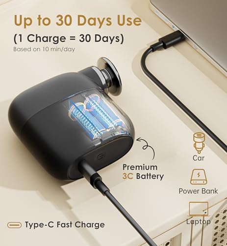 Mini Massage Gun Portable Deep Tissue Percussion Muscle Massager Lightweight Handheld Electric Quiet Massager Gun for Pain Relief High Intensity Silent Body Massager for Travel Gifts for Women Black - Image 6