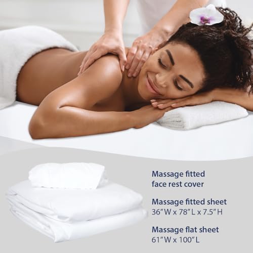 ForPro Premium Microfiber 3-Piece Massage Sheet Set, White - Image 5