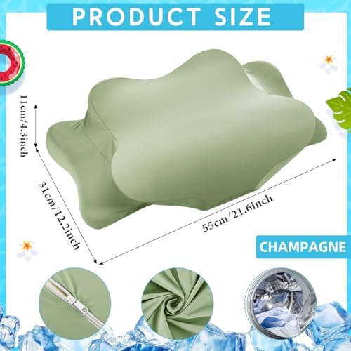 Hahafelt Cooling Cervical Neck Pillowcase,Saga Green,Standard Size - Image 2